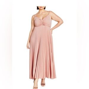 Elegant Ariana Pink Pleated Dress